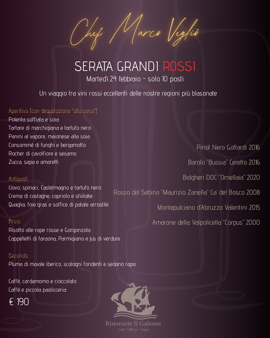 Serata grandi rossi - Il Galeone Fano