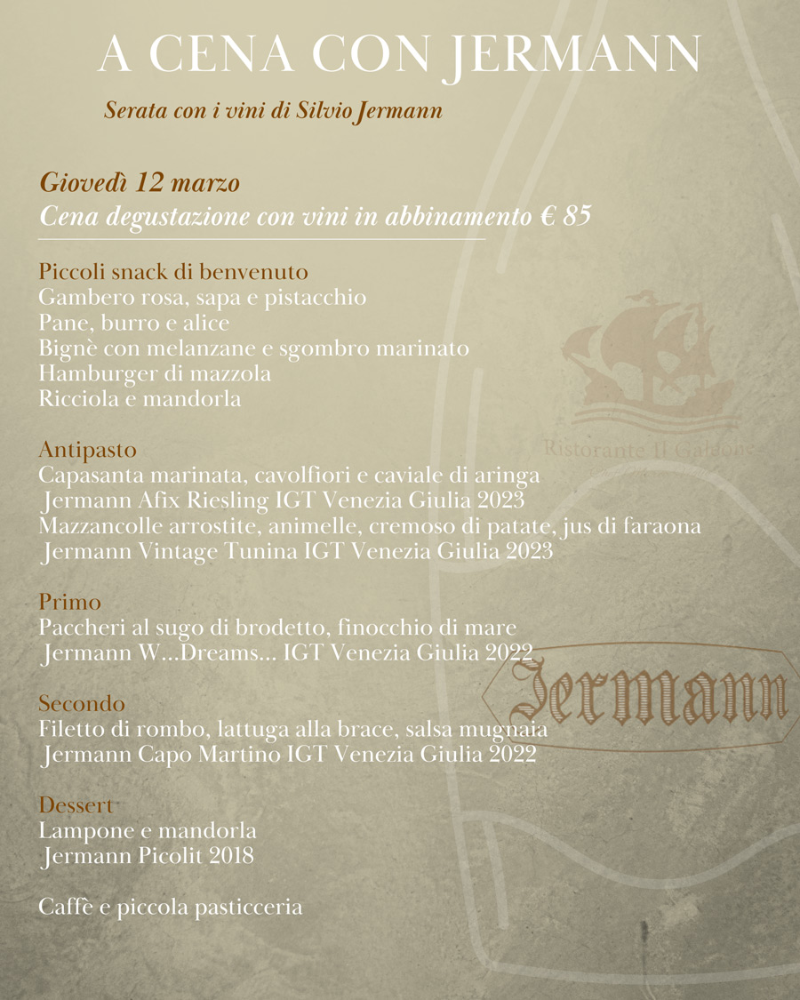 Evento serata a Fano A cena con Jermann