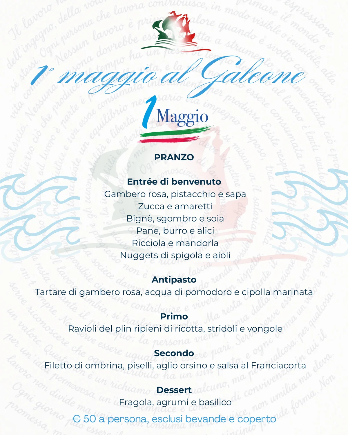 Speciale menu 1° maggio a Fano