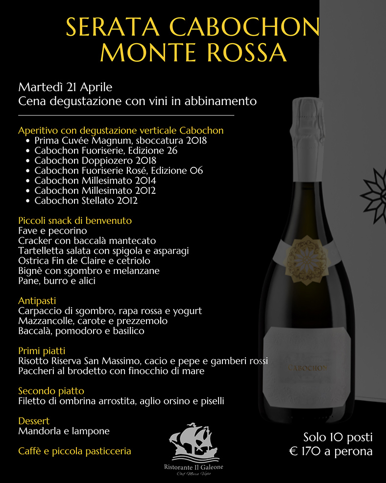 Serata evento Monte Rossa Cabochon a Fano presso il Galeone