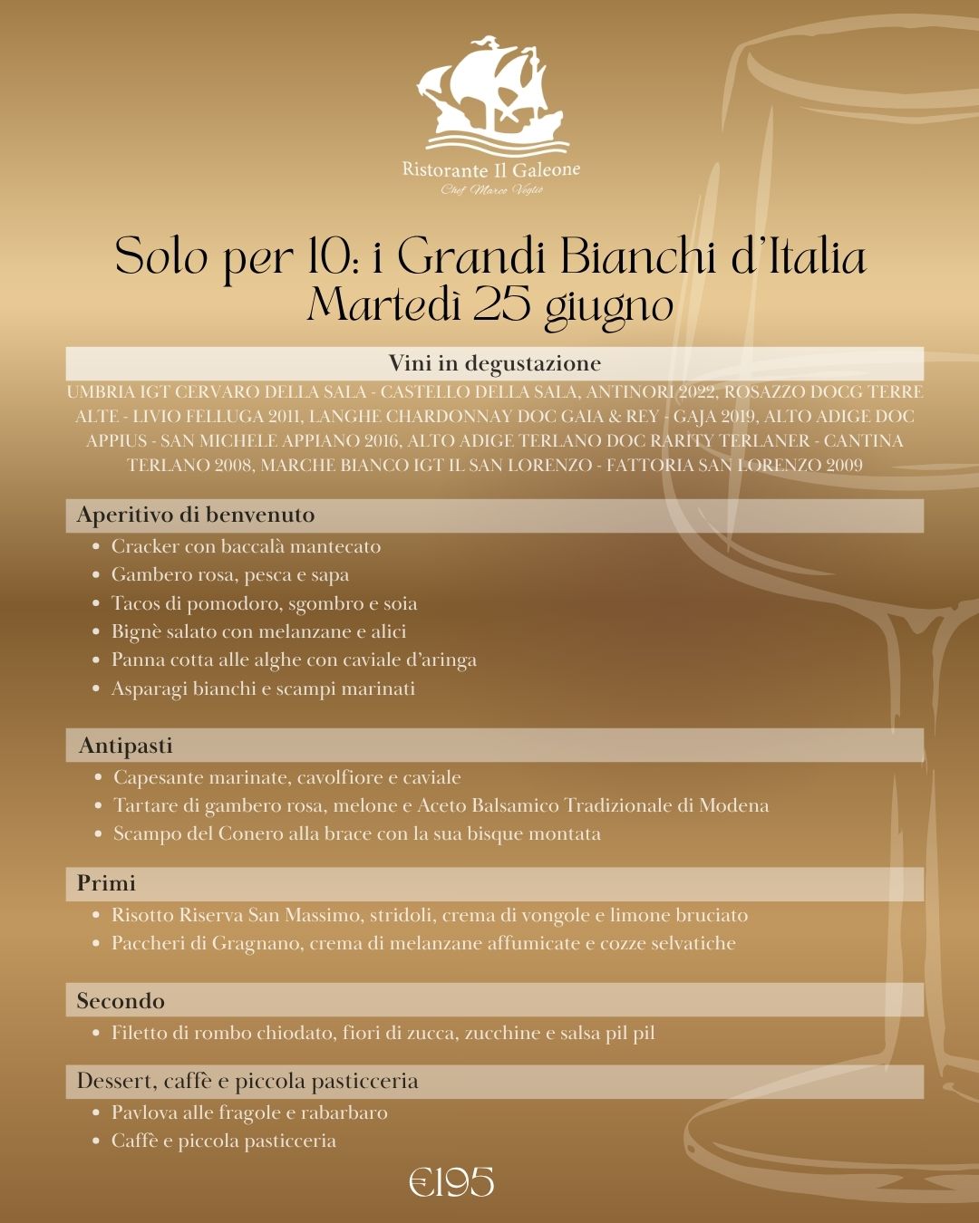 Locandina Grandi vini bianchi Italia 25 giugno