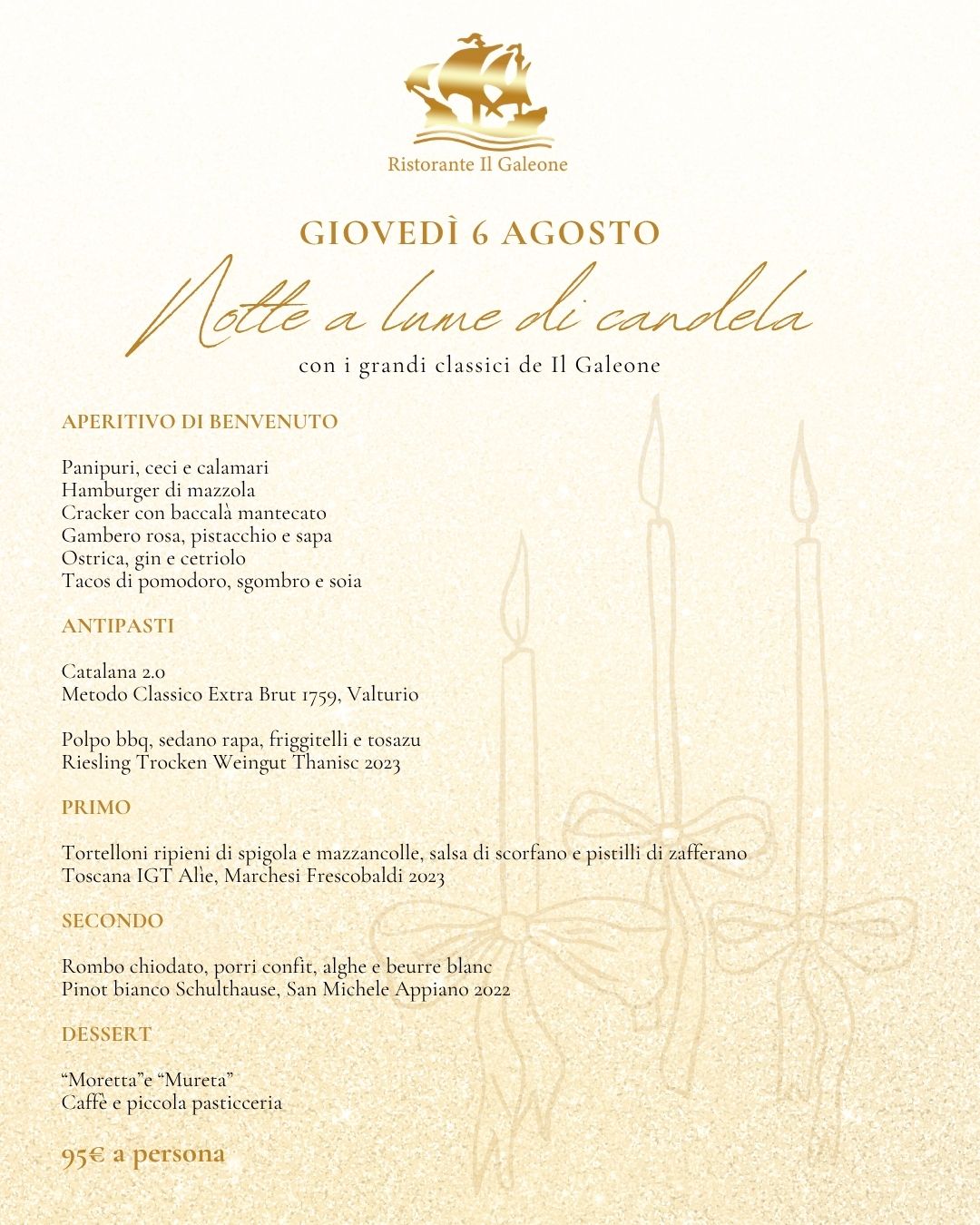 Evento serata a Fano 5 Agosto a lume di candela