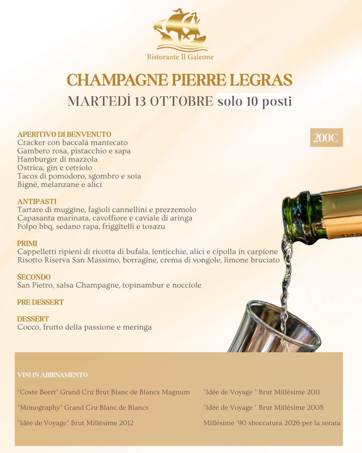Champagne Pierre Legras. Solo 10 posti disponibili